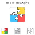 Problem Solve flat icon design for infographics and businesses