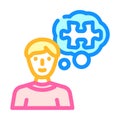problem solving business process color icon vector illustration