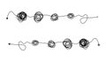 Problem solving and business solution chaos simplifying chaotically tangled line. Royalty Free Stock Photo