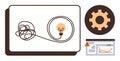 Problem Solving Concept with Light Bulb, Gear, and Data Analysis on Dashboard Royalty Free Stock Photo