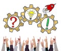 Problem solving concept pointed by several fingers Royalty Free Stock Photo