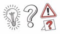 Problem-solving concepts, ideas, questions, and warnings. vector design Generative AI Royalty Free Stock Photo