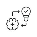 Problem solving, icon in line design. Problem, solution, analysis, decision, challenge, fix, resolution on white Royalty Free Stock Photo