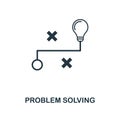 Problem Solving icon. Monochrome style design from machine learning icon collection. UI and UX. Pixel perfect problem solving icon Royalty Free Stock Photo