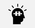 Problem Solving Icon. Puzzle Brain Mind Games Intellect Smart Think Plan Strategy Sign Symbol