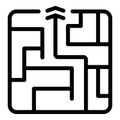 Problem solving maze icon outline vector. Making decisions labyrinth