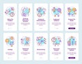 Problem solving onboarding mobile app page screen with concepts set Royalty Free Stock Photo