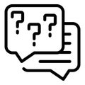 Problem solving page icon outline vector. FAQ chat support Royalty Free Stock Photo