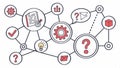 Problem solving process diagram, business and decision making vector design Generative AI Royalty Free Stock Photo