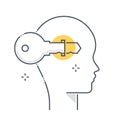 Problem solving related color line vector icon, illustration Royalty Free Stock Photo