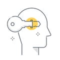 Problem solving related color line vector icon, illustration Royalty Free Stock Photo