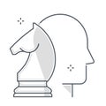Problem solving related color line vector icon, illustration Royalty Free Stock Photo