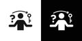 Problem solving skills icon Flat vector set outline Royalty Free Stock Photo