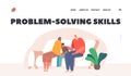 Problem Solving Skills Landing Page Template. Parents Support their Child, Father and Mother Comforting Upset Kid Royalty Free Stock Photo