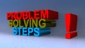 Problem solving steps on blue Royalty Free Stock Photo