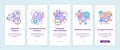 Problem solving steps onboarding mobile app page screen with concepts Royalty Free Stock Photo