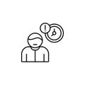 Problem time work office icon. Simple line, outline vector of office icons for ui and ux, website or mobile application on white Royalty Free Stock Photo