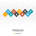 Problem trendy UI template infographics