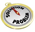 Problem Vs Solution Gold Compass Leading to Answer Challenge Royalty Free Stock Photo