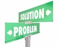 Problem Vs Solution Two 2 Way Street Road Signs Royalty Free Stock Photo