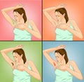 Problems with armpits of a woman