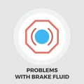 Problems with brake fluid icon flat