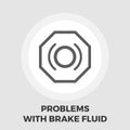 Problems with brake fluid icon flat