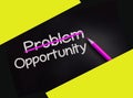 Problems crossed out and opportunity on blackboard. Everything is possible concept, crisis management concept Royalty Free Stock Photo
