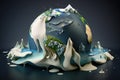 Problems of melting glaciers and rising temperatures on the planet