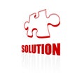 Solution and puzzle icon. Lets find the perfect solution. Concept. Clean design. Royalty Free Stock Photo