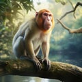 Ai Generated illustration Wildlife Concept of Proboscis monkey Royalty Free Stock Photo