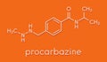Procarbazine cancer drug molecule. Alkylating agent used in treatment of Hodgkin`s lymphoma and glioblastoma brain cancer..
