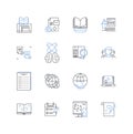 Procedural design line icons collection. Algorithm, Blueprint, Visual, Flowchart, Diagram, Systematic, Logic vector and