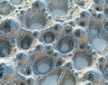 Procedural Nanobot Swarm Marble with self-assembling silver fractal patterns, designed for cutting-edge lab textures, evoking