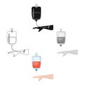Procedure of blood transfusion. Medicine single icon in cartoon style vector symbol stock illustration web. Royalty Free Stock Photo