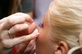 Procedure of gluing extra long eyelashes