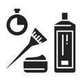 Procedure for hair restoration, botox, keratin icon. Hair treatment. Hairdresser services. Beauty industry. Pictogram for web page