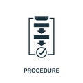 Procedure vector icon symbol. Creative sign from quality control icons collection. Filled flat Procedure icon for computer and