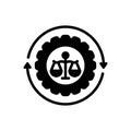 Black solid icon for Proceeding, balance and legislation