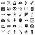 Proceeding icons set, simple style