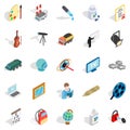 Proceedings icons set, isometric style Royalty Free Stock Photo