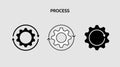 Process activity workflow wheel icon. Gear cog wheel vector illustration isolated background. Royalty Free Stock Photo