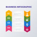 Process arrows infographic template design. Business concept infograph with 4 options, steps or processes. Vector visualization Royalty Free Stock Photo