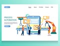 Process automation vector website landing page design template Royalty Free Stock Photo