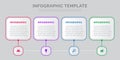 business infographic thin line with square template design with icons and 5 options or steps