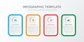 business infographic thin line with square template design with icons and 4 options or steps