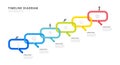 Process chain business timeline infographic with 6 milestones elements, diagram and icon, vector Royalty Free Stock Photo