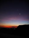 The process of changing the color of the sky at dusk is very beautiful, complemented by the presence of stars that adorn