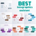 Process chart templates for presentation 2 4 5 6 7 8 options, banners, can be used as business infograpchic,chart, diagram, table