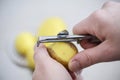 Process of cleaning potatoes for cooking a special knife with a